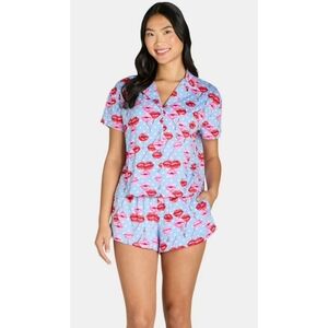 Way To Celebrate Pajama Set Blue Lip Balloon Print Size XS (0-2)
